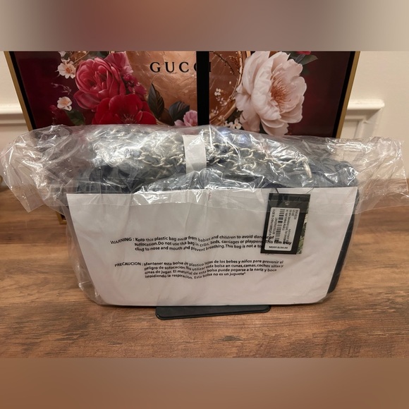 Badgley Mischka Dark Blue Denim Quilted Crossbody Bag - Picture 5 of 6